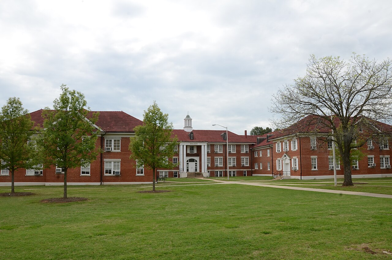 The red brick buildings and white cupola of Wilson Hall at Arkansas Tech University